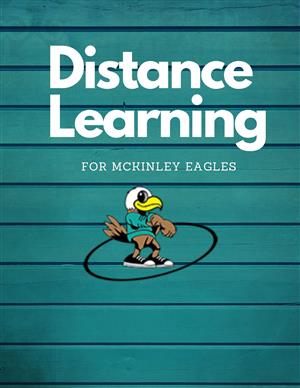 Image: Distance Learning for Mckinley Eagles with school mascot logo 